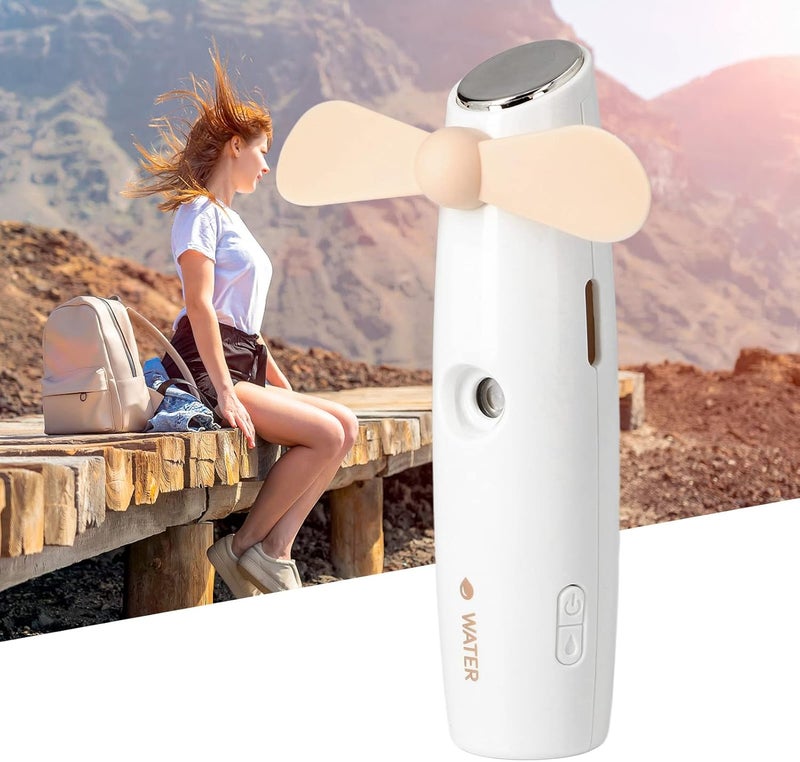 woobles Handheld Mini Fan, Portable 2 in 1 Spray Water Replenisher Fan, USB Rechargeable Small Pocket Fan, Cute Misting Fan for Outdoor Traveling - Image 5